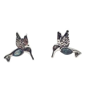 Abalone Dainty Hummingbird Stud Earrings